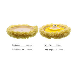 160mm jaune simple face sans torsion Da/ga/ro laine tampon de polissage voiture tampon de polissage Auto détaillant - Product Image 3