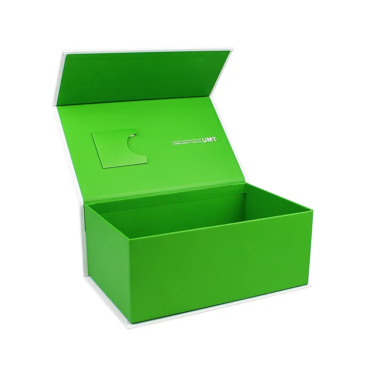Cajas de cartón rígido reciclables de diseño personalizado cubierta abatible impresa embalaje de cartón laminado mate repujado consumidor