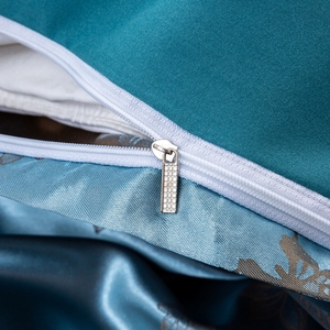 Klassisches Europäisches Seidenbettwäsche-Set Jacquard Blaue Bettdecke Familien-Mikrofaser-Polyester Vierteiliges Sabanas Bettwäsche-Set - Product Image 6