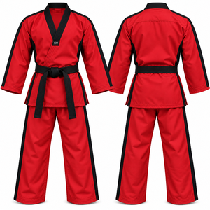 Uniforme de Taekwondo personnalisé Dobok col en V léger respirant à séchage rapide en polyester et coton pour l'entraînement et la compétition pour enfants et adultes - Product Image 6