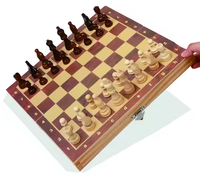 Usine magnétique en bois pliant plateau de jeu d'échecs adulte enfants accessoires de jeu aimant échecs