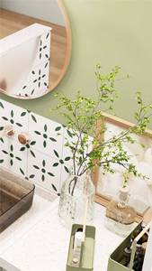 Mattonelle per pavimenti in porcellana color porcellanato piccolo stile floreale 300mm 300x mm bianco venato verde scuro - Product Image 5