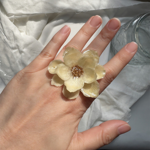 Gioielli Delicati Anello con Vero Fiore Eterno di Mughetto in Acciaio Inossidabile Placcato Oro 18K per Ragazze Design Anello Personalizzato - Product Image 4
