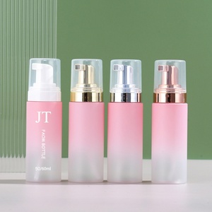 Empty Cosmetic Facial Wash Cleanser 50ml 60ml pink PET Plastic Mousse Foam <b>Pump</b> <b>Bottle</b> - Product Image 4
