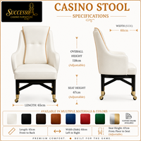Successeur Chaises de casino de luxe Accoudoirs de siège de jeu ergonomiques confortables et design en cuir à dossier haut pour le salon de jeu de poker