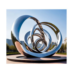 Sculpture d'art d'arbre poli de cour en métal d'acier inoxydable à vendre près de moi - Product Image 4