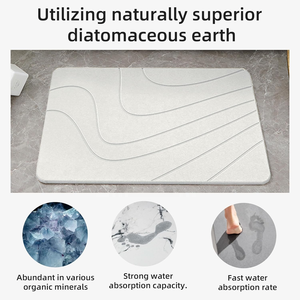 Niente piu' scivolate nei bagni! Il nostro tappetino di terra diatomacea assorbente lavora duramente per tenerti al sicuro dagli scivoli per l'uso domestico della doccia" - Product Image 3