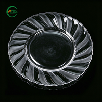 Assiettes jetables en plastique PS brillant de qualité supérieure, vaisselle de qualité alimentaire pour mariage et fête d'anniversaire, vente en gros