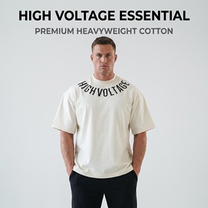 T-shirt Oversize Personalizzata 100% Cotone Pesante con Spalle Cadenti e Stampa Grafica Streetwear Vestibilità Boxy da Uomo - Product Image 2