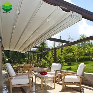 Wasserdichte Sonnenschutz-Außen-Rückzugdach-Pergola Aluminium-PVC-Pergola elektrische Rückzugpergola