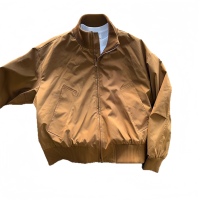 Blouson bomber classique kaki pour homme, col côtelé, fermeture éclair intégrale, veste décontractée avec poches latérales à rabat