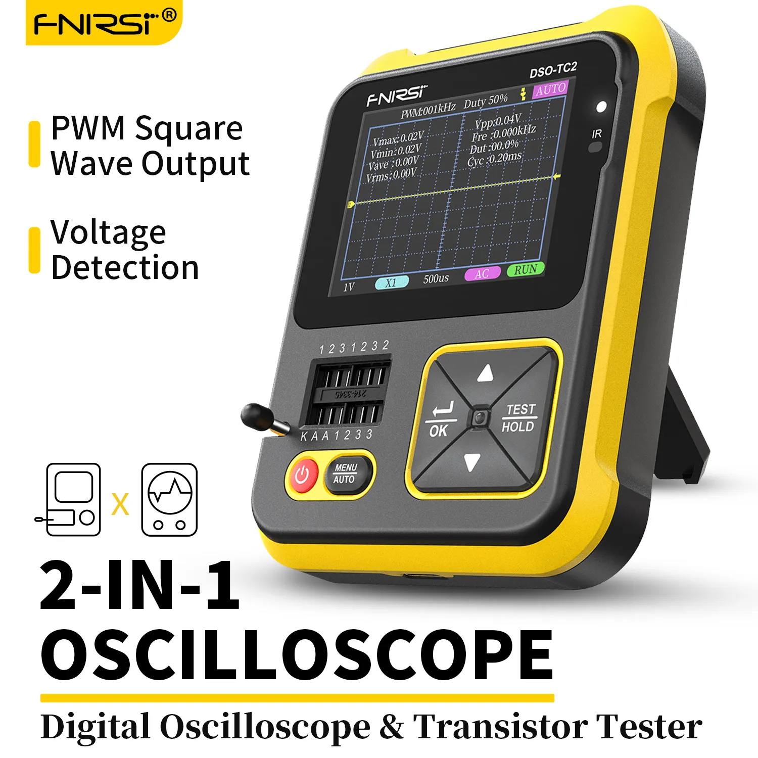 Fnirsi हाथ में डिजिटल आस्टसीलस्कप Lcr मीटर दो-में-एक DSO-TC2 पोर्टेबल इलेक्ट्रॉनिक उपकरण परीक्षण साधन