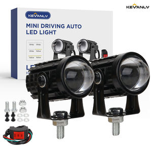 Projecteur de Moto à Lentille de Projecteur à Double Couleur, Mini Phare Laser, Lampe de Conduite, Faisceau Haut et Bas, Universel, pour Camions SUV ATV - Product Image 3