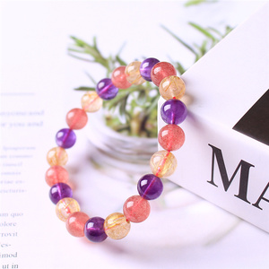 Haute Qualité Naturel Perles Clarmer Chaude Vente En Gros Personnalisé 8mm Aimant Charme Perles Stretch Naturel Pierre de Lave Perle Bracelet - Product Image 5