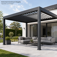 Système d'ombrage de pergola extérieure en aluminium sur mesure pour projets de jardins, patios, villas, hôtels et restaurants