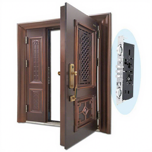 Puerta de Entrada Principal Moderna de Acero Inoxidable 304 de Alta Calidad, Diseño de Puerta Metálica para el Hogar - Product Image 1
