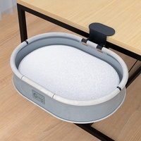 Support de bureau rotatif pour chat avec pince pour télétravailleurs, hamac de bureau confortable pour chat avec housse amovible, lit de bureau pliable pour chat