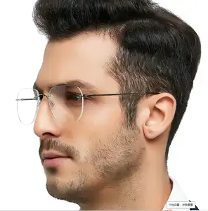 best selling rimless eyeglasses frames titanium glasses titan optical frames