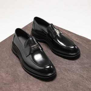 Chaussures habillées pour hommes en cuir noir de haute qualité, imperméables, respirantes, style de mariage, avec semelle en caoutchouc pour toutes les saisons - Product Image 6