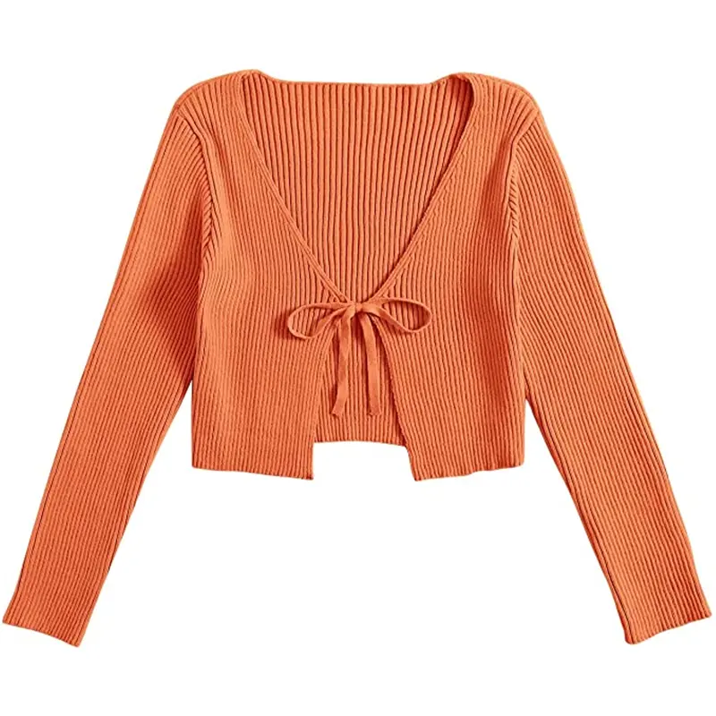 Распродажа, вязаный женский кардиган для девочек, открытый короткий свитер для лета