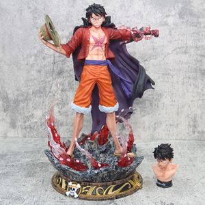 37CM Cartoon Ones Pieced Anime Singe D Luffy <span class=keywords><strong>Figurine</strong></span> <span class=keywords><strong>Sakura</strong></span> 2 Têtes Statue Gk Pvc Collection Modèle Décoration Ornement Jouet - Product Image 2