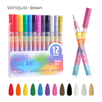 Ensemble de marqueurs professionnels pour nail art, couleurs classiques, pointe fine, stylo graffiti, dessin de lignes détaillées, outils de manucure DIY, matériau PET