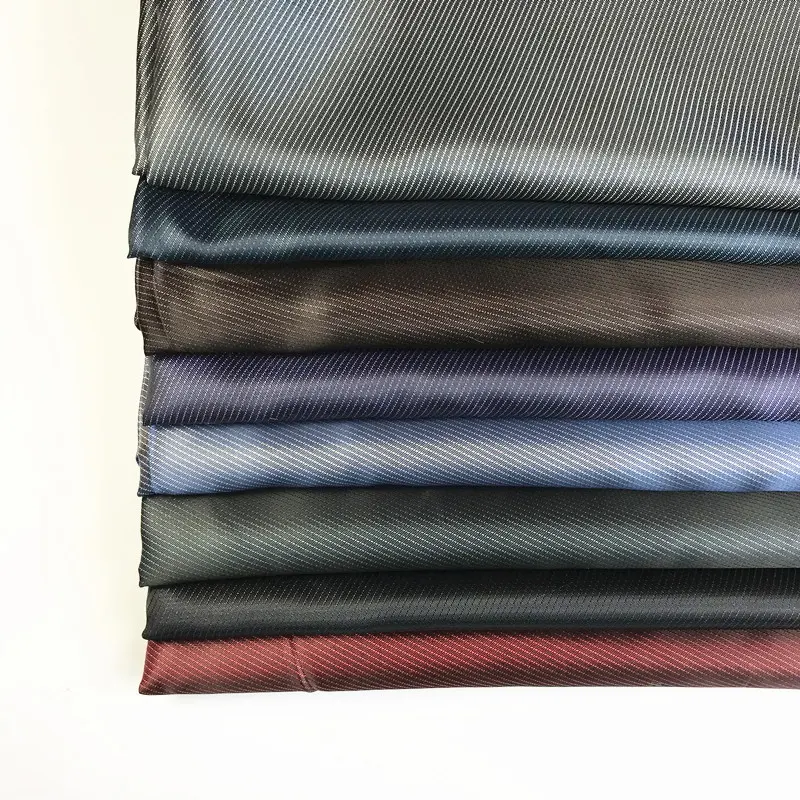 Cheap Sale stock lot two tone satin dobby lining fabric cationic polyester small jacquard linings for suit
