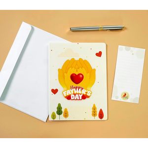 Pop-up 4 Color Father's Day Greeting Card 3D Dad Grandpa Godfather Husband Die Cut Paper <b>Matte</b> <b>Varnishing</b> Rectangle Shape - Product Image 6