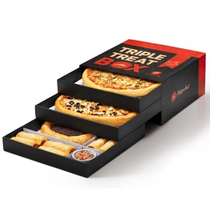 Restaurant Food Grade Customizable Three Layers Corrugated Pizza Box 32x32x4