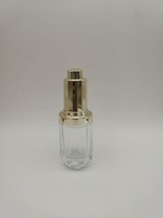 Flacon compte-gouttes en verre pour huiles essentielles, prix d'usine, avec capuchon électroplaqué or/argent de luxe, couleur dégradée givrée, emballage cosmétique