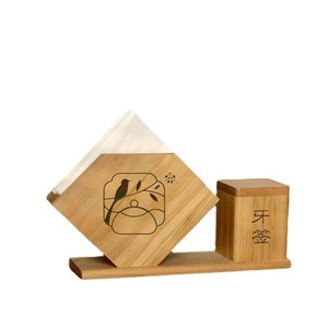 Caja de pañuelos de bambú y madera, caja para palillos, caja de almacenamiento cuadrada creativa comercial, caja de pañuelos para cafetería, hotel, con logo - Product Image 5