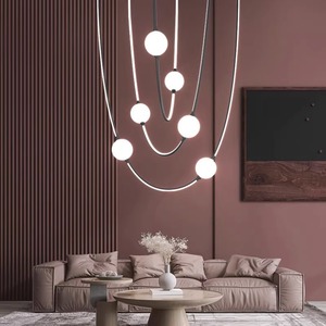 Nouvelle Lampe Magique en Forme de Haricot pour Comptoir de Bar de Salle à Manger, Luminaire Suspendu Créatif Personnalisé pour Salon, Lustre Commercial - Product Image 1