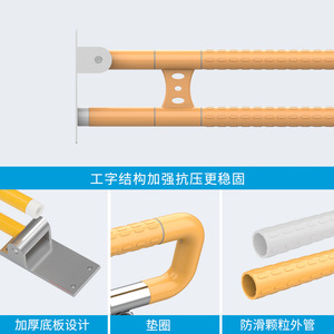 Heng Sheng Holdings Accessible Toilet <b>Grab</b> <b>Bar</b> Wall Mounted Foldable Plastic Stainless Steel Age Friendly Bathroom Handrail - Product Image 3