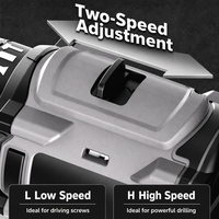 Perceuse-visseuse sans fil 21V Lithium-Ion sans balais à vitesse variable avec mandrin auto-serrant et embouts SDS Plus pour le bricolage et la démolition