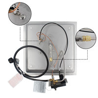Kit de brûleur de foyer carré certifié 480*480 mm, avec bac en acier inoxydable, régulateur de propane et allumage électronique