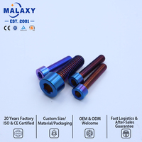 Sekrup Kepala Tombol Titanium MALAXY GR5 M6x20mm Berkualitas Tinggi Warna Biru Bakar DIN912