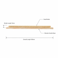 Brosse à poils de sisal multi-rangs avec manche en bois, fibres naturelles rigides, brosse de nettoyage pour machine, brosse de remplacement