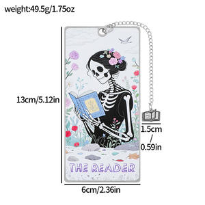 Marcapáginas de Acero Inoxidable con Diseños Coloridos, <span class=keywords><strong>Tarot</strong></span>, Calaveras, Regalo para el Día del Maestro y Regreso a Clases - Product Image 6