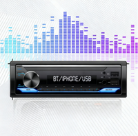Lecteur MP3 stéréo 1 Din avec panneau détachable, émetteur FM, Bluetooth, 2 ports USB, grand écran LCD, portée de 10 m, amplificateur de voiture