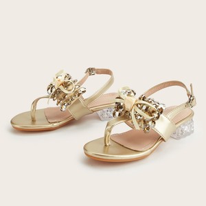 Sandali Primaverili 2026 per Bambine <span class=keywords><strong>con</strong></span> Fiore di Cristallo e Fiocco, <span class=keywords><strong>Tacco</strong></span> Basso e Comodo in Pelle PU, <span class=keywords><strong>Scarpe</strong></span> Eleganti per Bambine Piccole - Product Image 4