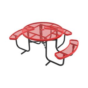 Tavolo da pranzo da Picnic per disabili in metallo rotondo per esterni con panca <span class=keywords><strong>e</strong></span> sedia Set di mobili moderni <span class=keywords><strong>e</strong></span> durevoli da cortile - Product Image 2