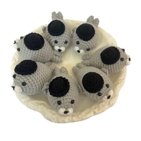 Peluche amigurumi phoque au crochet, faite main, adorable animal marin, mini jouet, cadeau d'anniversaire pour les passionnés de la mer, en coton PP et tissu de coton