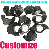 Pièces industrielles en plastique surmoulées en acier inoxydable, personnalisées, moulées par injection, en nylon renforcé GF PA6/PA66