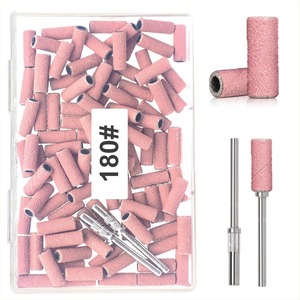 100pcs Zebra Nail Sanding Bands 80 150 180 240 Grit Emery Drill Bit Sleeves for Manicure <b>E</b> <b>File</b> - Product Image 4