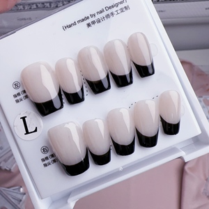 Uñas Postizas Acrílicas Hechas a Mano al por Mayor, con Punta Francesa, Cortas y Cuadradas, 10 Piezas, Multicolores, Suministro de Fábrica - Product Image 1