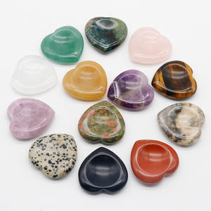 40mm Naturstein Kristall Achat Herzförmiger Vergiss mein nicht Stein Daumen Stein Andere Kristall Handwerk - Product Image 4