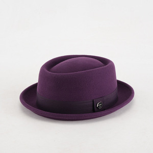 Sombrero Pork <span class=keywords><strong>Pie</strong></span> de Fieltro 100% Lana, Personalizado, Multicolor, para Otoño e Invierno, Corona Redonda, Estilo Casual, para Hombre - Product Image 1