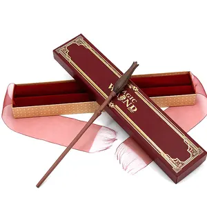 MC11 빨간 마술 지팡이 리본 상자 루나 러브굿 코스프레 소품 크리스마스 할로윈 선물 스틸 메탈 코어 지팡이