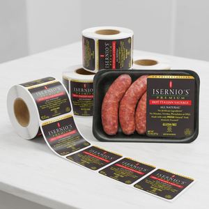 Étiquettes autocollantes FX pour chorizo, viande congelée, aliments, autocollants BOPP imperméables pour saucisses, étiquettes d'emballage pour la chaîne du froid - Product Image 1