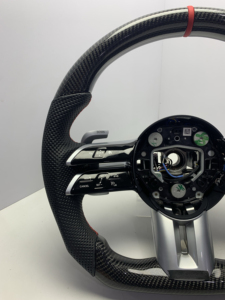 Volante Sportivo in Pelle e Fibra di Carbonio a 4/3 Razze per Nuove <span class=keywords><strong>Mercedes</strong></span> W223/W213/W222/GLC/<span class=keywords><strong>C253</strong></span>/CLA/W117/W204-206/GLE/GLS/GLA - Product Image 5